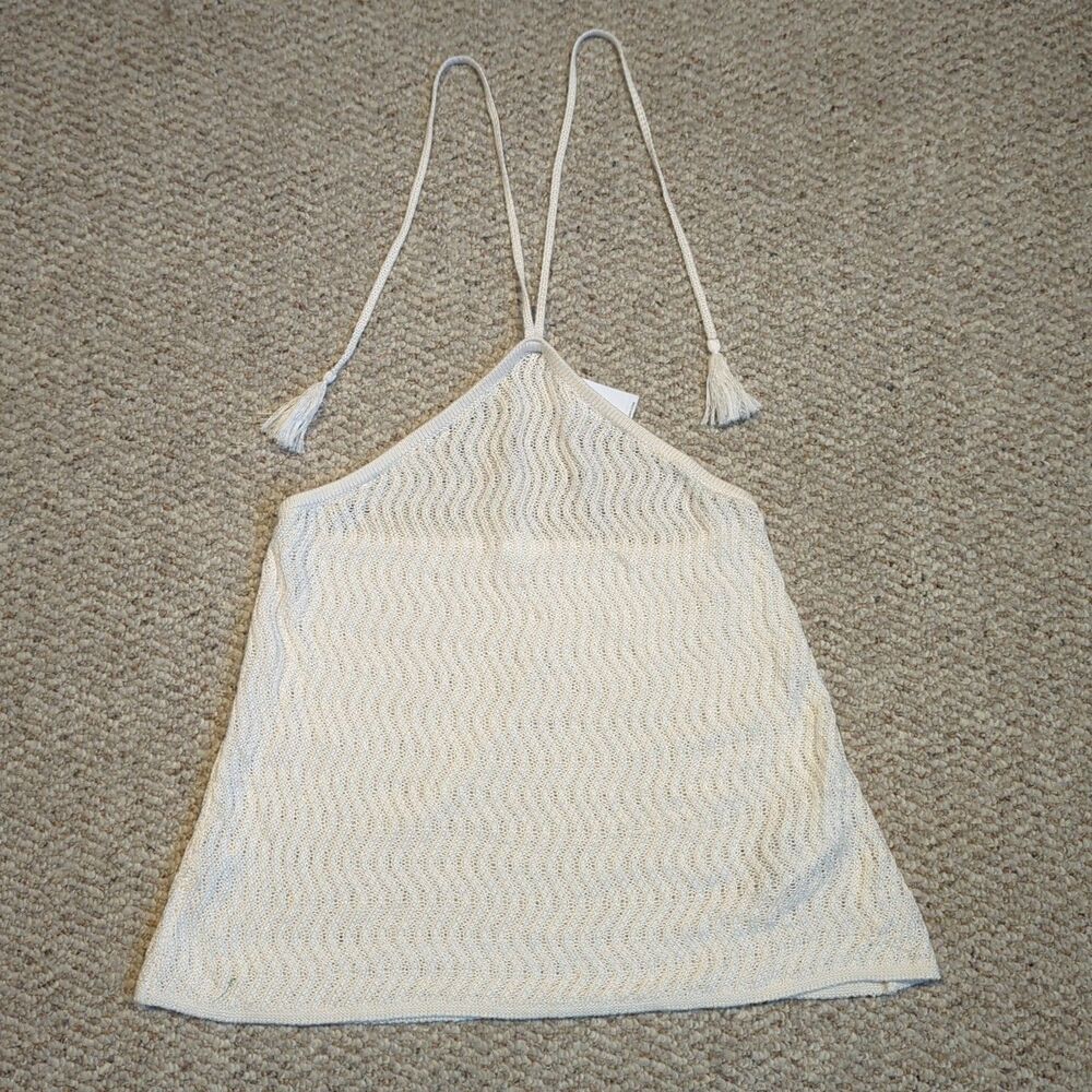 Old Navy Knit Sweater Halter Top Medium Beige Festival Fairy Cottagecore